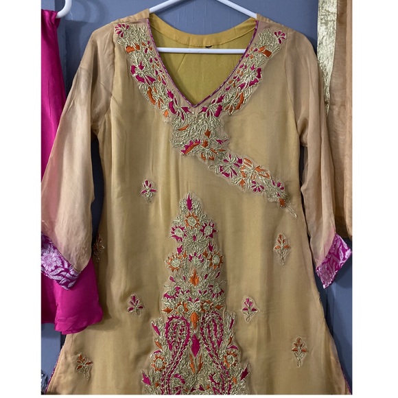 Nude and Pink 3 Piece Gota Suit - Picture 4 of 5